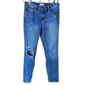 Loft Modern Skinny Distressed Destroyed Denim Jeans 8/29